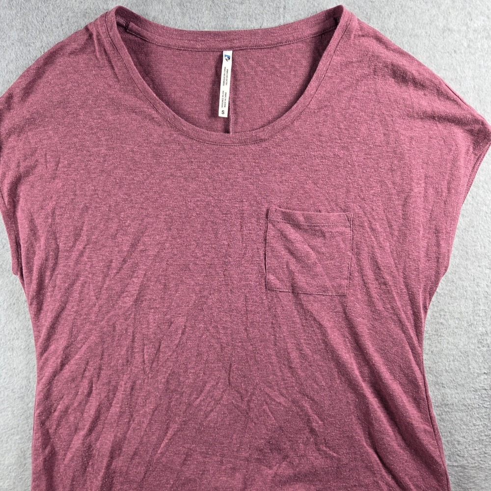 Kuhl Pocket T-Shirt Womens Small Maroon Heathered Scoop Neck Short Sleeve